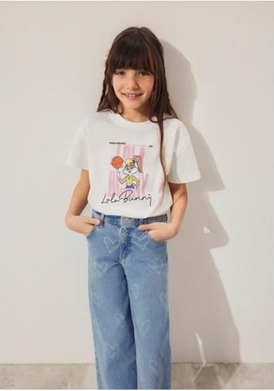 Mavi Lola Bunny Baskılı Tişört Kır Çok Renkli