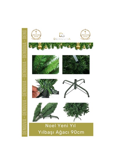 Yılbaşıağacı Yılbaşı Çam Ağacı Sık Yapraklı Kaliteli Dekoratif Yeşil Ayaklı Yeni Yıl Noel Paket 90 Standart