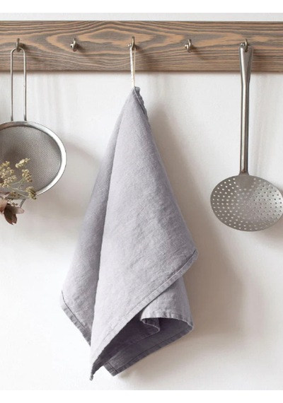Açık Gri Keten Mutfak Havlusu 4'lü Set 45x65 Cm
