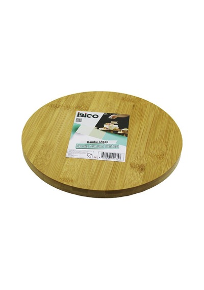 İbico İ22-235 Yuvarlak Ahşap Bambu Sunum Tepsisi 24.5cm