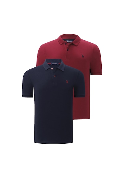İkili Set T8561 Dewberry Erkek Tshırt-bordo-lacivert