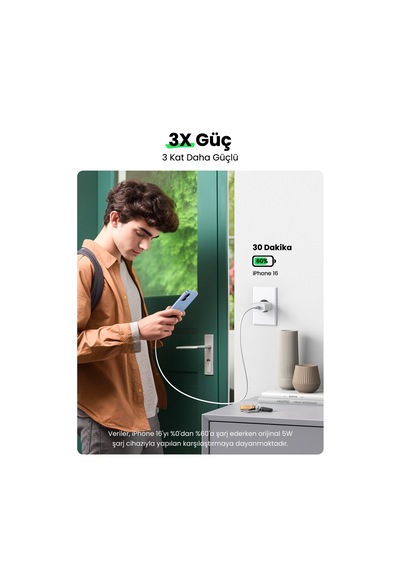 Ugreen 20w Hızlı Şarj Cihazı Qc Pd Hızlı Şarj Cihazı 1xusb-c, Beyaz, 60450