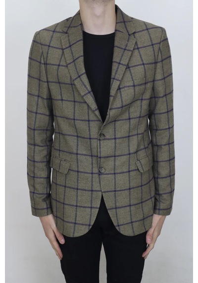 Moda Dmctekstil Erkek Haki Yeşil Ekose Kareli İtalyan Kesim Dar Kalıp Çift Düğme Kışlık Blazer Ceket Moda Dmctekstil Erkek Haki Yeşil Ekose Kareli İtalyan Kesim Dar Kalıp Çift Düğme Kışlık Blazer Ceket