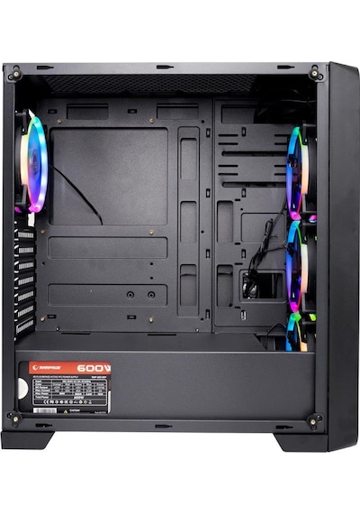 Rampage Espectro 4xRGB Fanlı 600W 80+ Bronze Mid Tower Bilgisayar Kasası Siyah