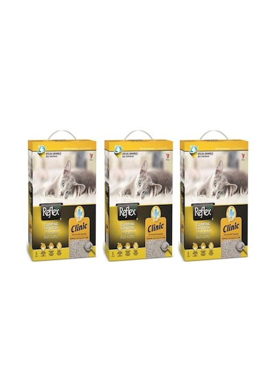 Reflex Clumping Cat Litter Clinic Topaklaşan Bentonit Kedi Kumu 3 x 6 L Reflex Clumping Cat Litter Clinic Topaklaşan Bentonit Kedi Kumu 3 x 6 L