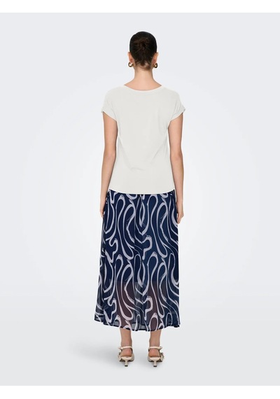 Only Onlrilla S/s V-neck Top Kadın T-shirt 15315776 Ekru