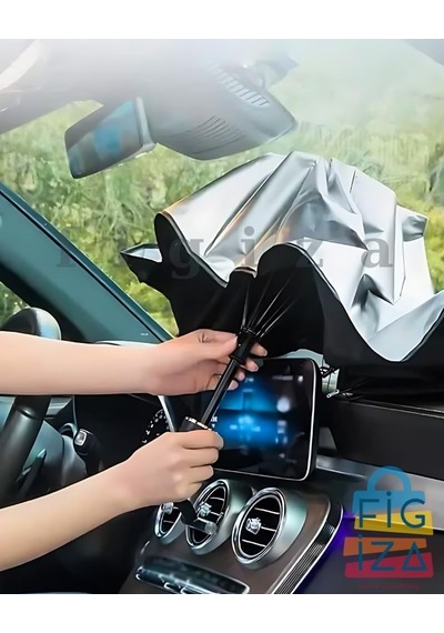 Jouis Araba Güneşlik İç Ön Cam, Katlanır Araba Güneşliği Şemsiyesi, Uv Işınlarının% 99,9'unu Engeller, Arabalar, Suv'lar, Kamyonlar İçin 140x79cm Kaliteli Kılıf  .