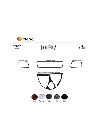 Meriç® Citroen C8 Ön Torpido Kaplama 4 Parça 2002-2009 (530156143)