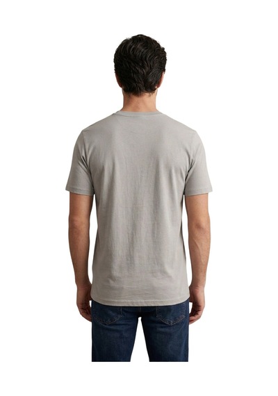 Cazador 44330 Gri Erkek Bisiklet Yaka Tshirt