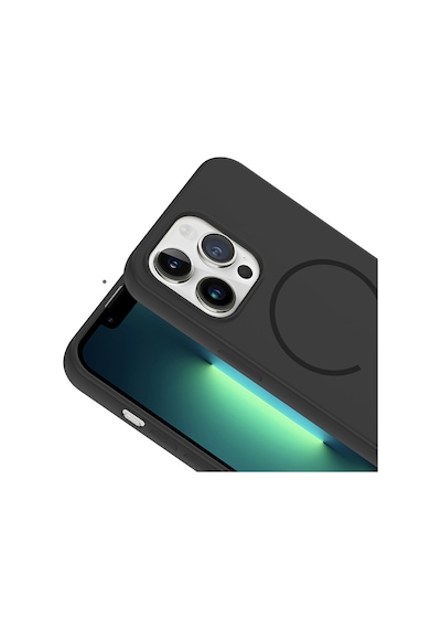 Apple Uyumlu iPhone 13 Pro Max Kılıf M-safe Şarj Özellikli Sys Meta Kapak - Siyah Siyah