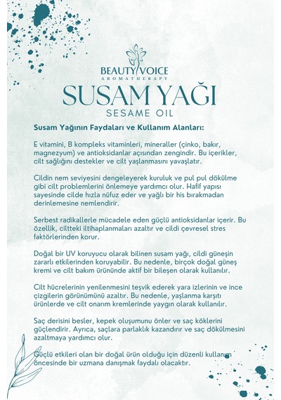 Beauty Voice Saf Susam Yağı 100 ML