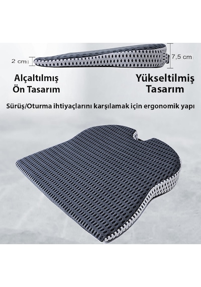 Ally 4 Boyutlu Hafızalı Ortopedik Nefes Alabilir Çıkarılabilir Ergonomik Ev Ve Araç İçin Oturma Minderi