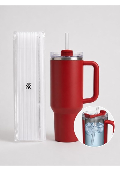 Tritan Pipet Seti 6&apos Lı, 40 Oz İle Uyumlu, Şeffaf Yeniden Kullanılabilir Bpa İçermeyen Pipetler, Temizleme Fırçası Dahil 000 Açık Krem