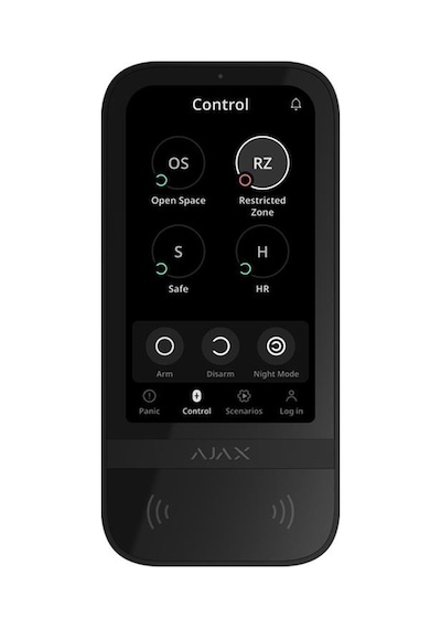 Ajax Keypad Touchscreen Dokunmatik Ekranlı Tuş Takımı Siyah