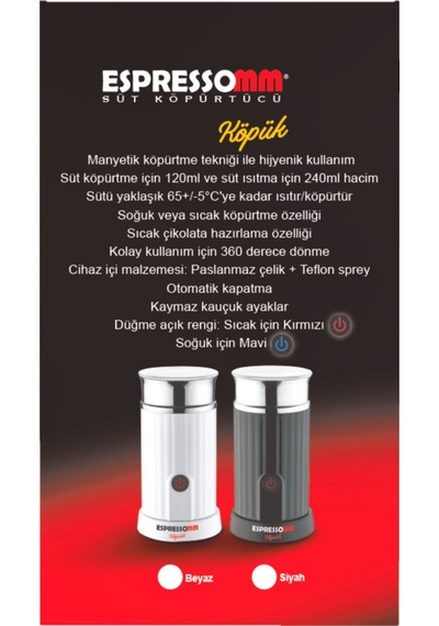 Espressomm Köpük Süt Köpürtücüsü