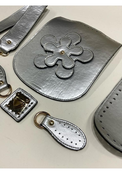 Karantuhafiye El Çantası Örgü Seti / Çanta Örgü Seti Silver Silver Çok Renkli