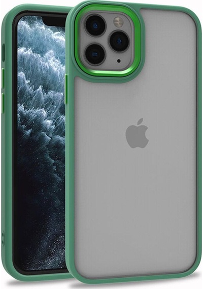 Apple Uyumlu iPhone 11 Pro Kılıf Zore Flora Kapak Yeşil