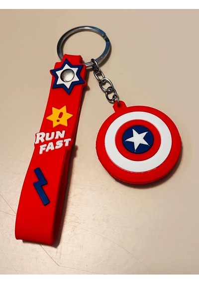 Captain America Silikon Figürlü Anahtarlık Marvel Kaptan Amerika Çanta & Araba Süsü