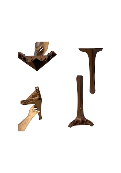 Cateksss 40 Cm Lükens Ayak Ahşap Eko - 16 Lı Paket Siyah