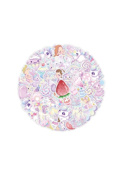 Lexroo 25'li Su Geçirmez Opak Sticker Seri : 21 Çok Renkli