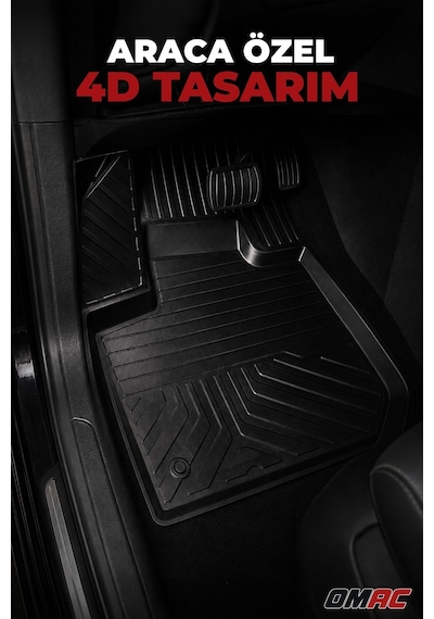 Toyota Hilux 8 2015-2026 Uyumlu 4d Havuzlu Paspas Kauçuk Siyah 4 Parça