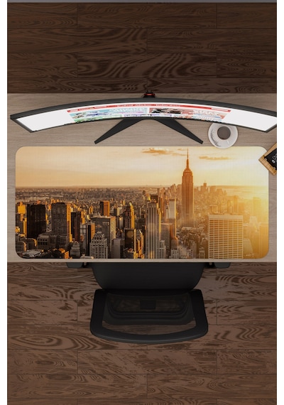 New York Amerika V2 90x40 Xxl Gaming Kauçuk Kaymaz Taban Mouse Pad Fare Altlığı