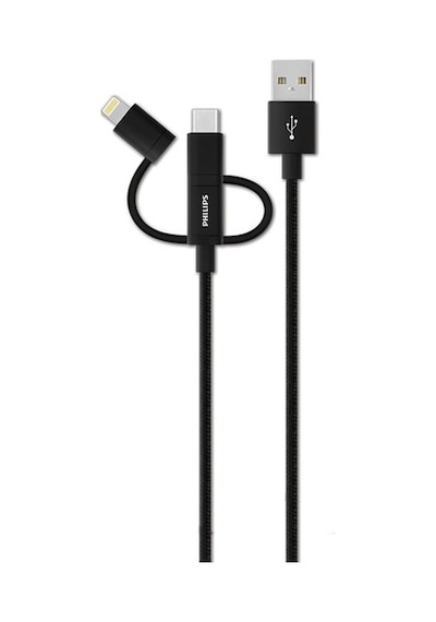 Philips Uyumlu Dlc2608Bk Lightning & Usb C - Örme Şarj & Data Kablosu