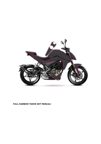 Cfmoto 250nk Karbon Stıcker Set Parçalı Full Kaplama Etiket Modeli