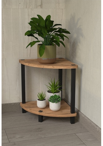 Flora 2 Raflı Moblen Çiçeklik Saksılık Balkon Bahçe Dekor Raf Stand-atlantik Çam Atlantik Çam