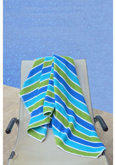 Homelover Plaj Deniz Havlusu 85X160 Mavi Çizgili %100 Pamuk
