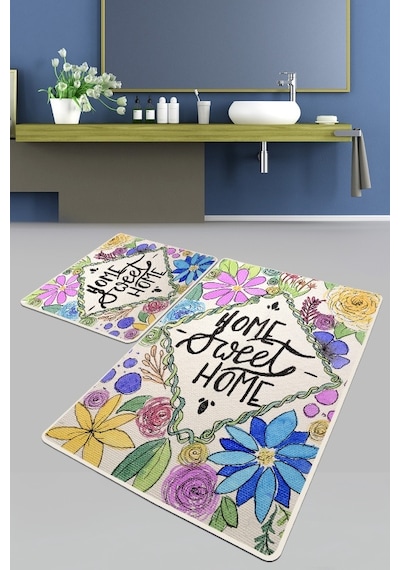 Topiary Banyo Halısı Djt 2 Li Set Çok Renkli