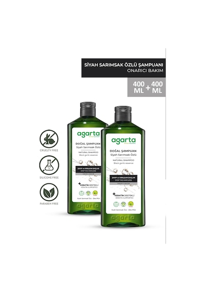 Agarta Saç Dökülmesine Karşı Siyah Sarımsaklı Şampuan 2 x 400 ML