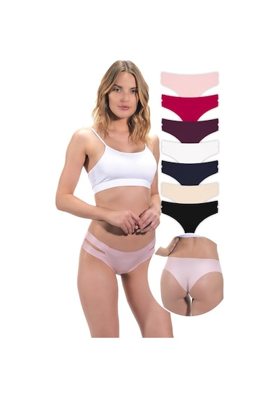 Cottonhill Basic Lazer Kesim Kadın Hipster Külot 7'Li Paket - 2-Çok Renkli-M Çok Renkli