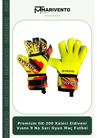 Premium Gk-200 Kaleci Eldiveni Vıano 9 No Sarı Oyun Maç Futbol