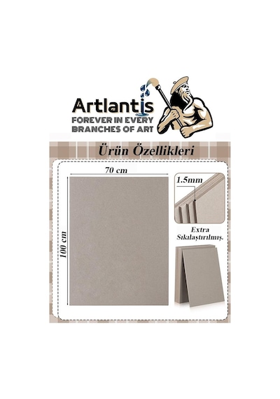 Mukavva Gri 1.5mm 70x100 Cm 5 Adet Sert Karton Ekstra Sıkıştırılmış 70 100 Mukavva Gri Renkli 5 Adet 5