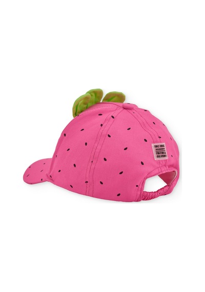 Tuc Tuc Kız Çocuk Çilek Tasarımlı Yaprak Detaylı Pembe Şapka 52cm Yaş 3-5-2731