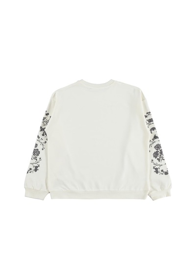 Civil Girls Çiçek Baskılı 10-13 Yaş Sweatshirt - Ekru