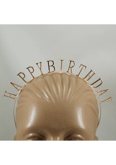 Partivitrini Happy Birthday Rose Gold Metal Doğumgünü Partisi Tacı