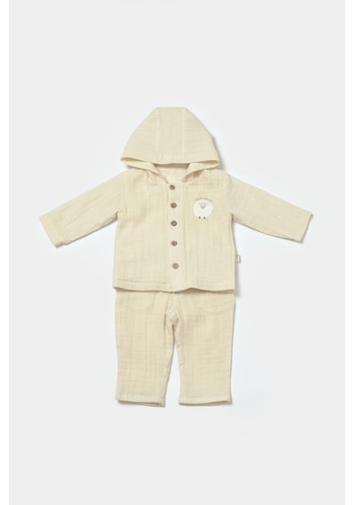 BabyCosy Organik Kapüşonlu Ceket & Pantolon Set Csym7033 001