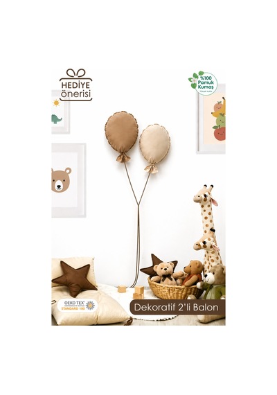 Çocuk Odası Dekorasyonu 2'li Balon Set, Bebek Odası Dekoratif Balon, Duvar Dekorasyonu