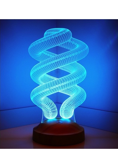 3D Led Lamba 3 Boyutlu Helezon Özel Hediye Gecelambası