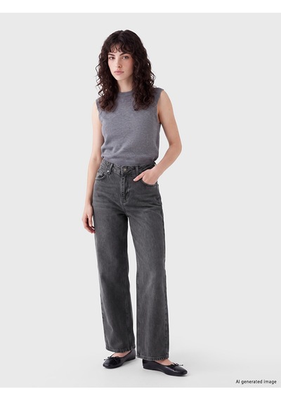 Lcw Jeans Gri Straight Fit Kadın Jean Pantolon