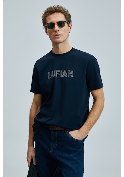 Lufian Thınk Modern Grafik T- Shirt Lacivert Lacivert 111020240100200 Lacivert
