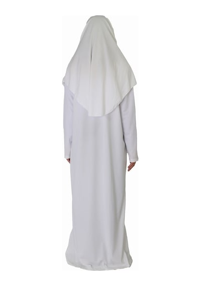 Zehranaz Namaz Elbisesi Beyaz Fermuarsız Namaz Elbisesi Beyaz