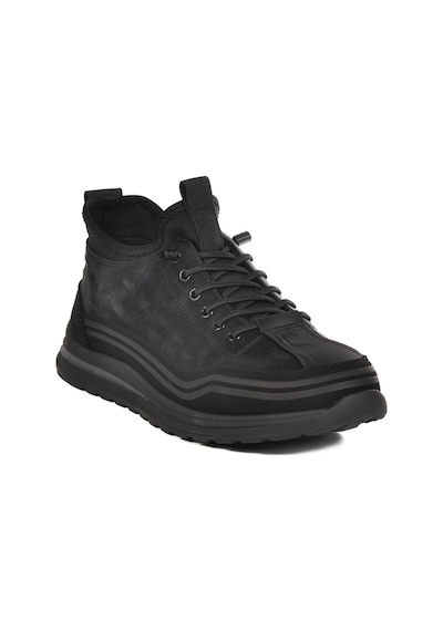 Siyah Lastik Bağcıklı Erkek Sneaker 25k582 M Siyah