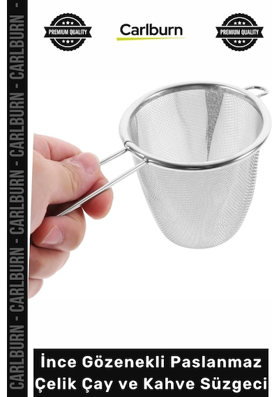 Süzgeç Mikro Filtre Ergonomik Kupa Demlik İnce Gözenekli Paslanmaz Çelik Çay Kahve Süzgeci Çok Renkli