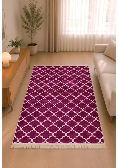 Kilim Paspas Çok Amaçlı Halı Makinede Yıkanabilir Toz Yapmaz Fuşya