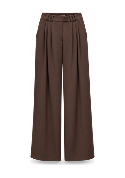 Lale Butik Pile Detay Bol Paça Pantolon 16231 Kahverengi