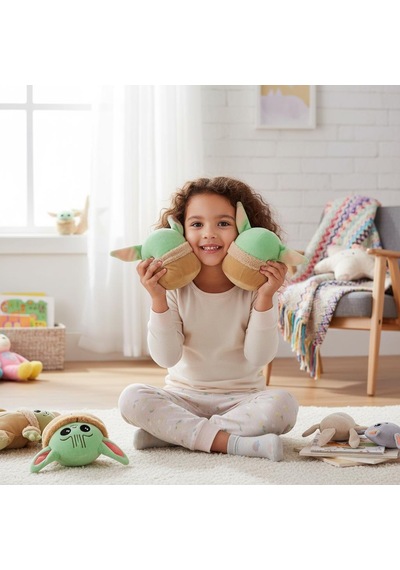 2 Li Baby Yoda Peluş Yastık 20 Cm Star Wars Mandalorian Kürklü Bebek Yoda Oyuncak Yeşil