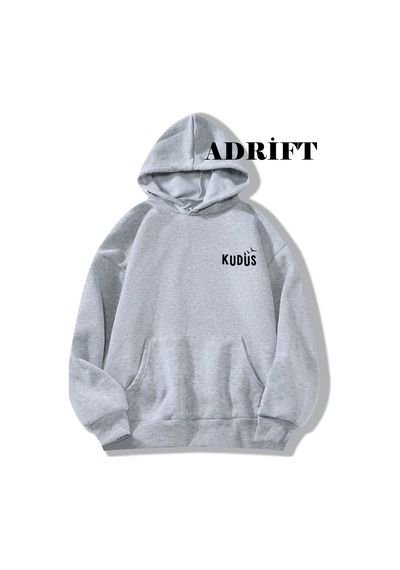 Tarzsokak Unisex Kudüssweatshirt Hoodie Kapşonlu Gri